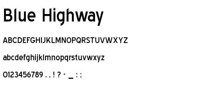 Blue Highway font